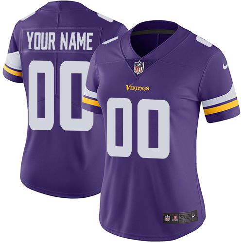 2019 NFL Women Nike Minnesota Vikings Home Purple Customized Vapor jersey->customized nfl jersey->Custom Jersey